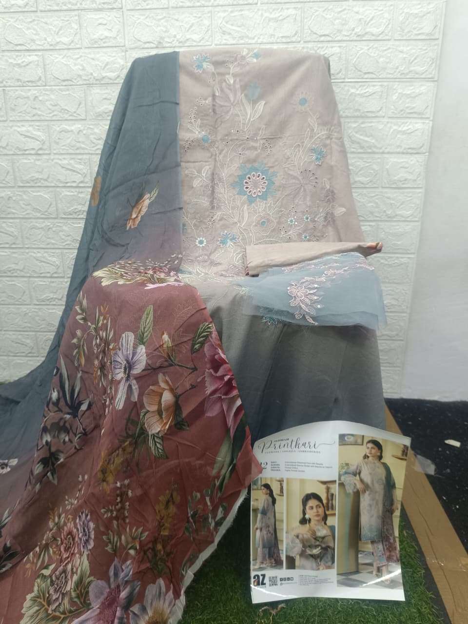 ZOHAIB TEXTILES SUNSHINE PRINTKARI EDITION EMBROIDERED SHIRT TYPE PAKISTANI SUIT EXPORTER